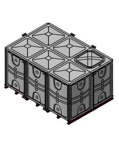 9000 Litre GRP Sectional Water Tank with Internally Flanged Base (IFB) - 3X2X1.5