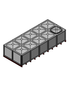 10000 Litre GRP Sectional Water Tank with Internally Flanged Base (IFB) - 5X2X1