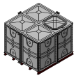 6000 Litre GRP Sectional Water Tank with Internally Flanged Base (IFB) - 2X2X1.5