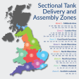 1500 Litre GRP Sectional Water Tank with Internally Flanged Base (IFB) - 1.5X1X1